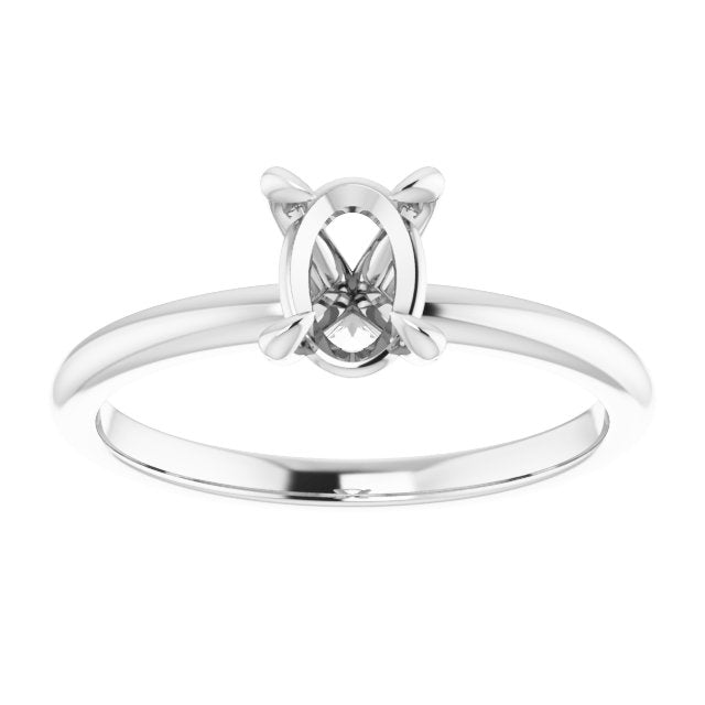 Oval Platinum Engagement Mounting: Timeless Elegance