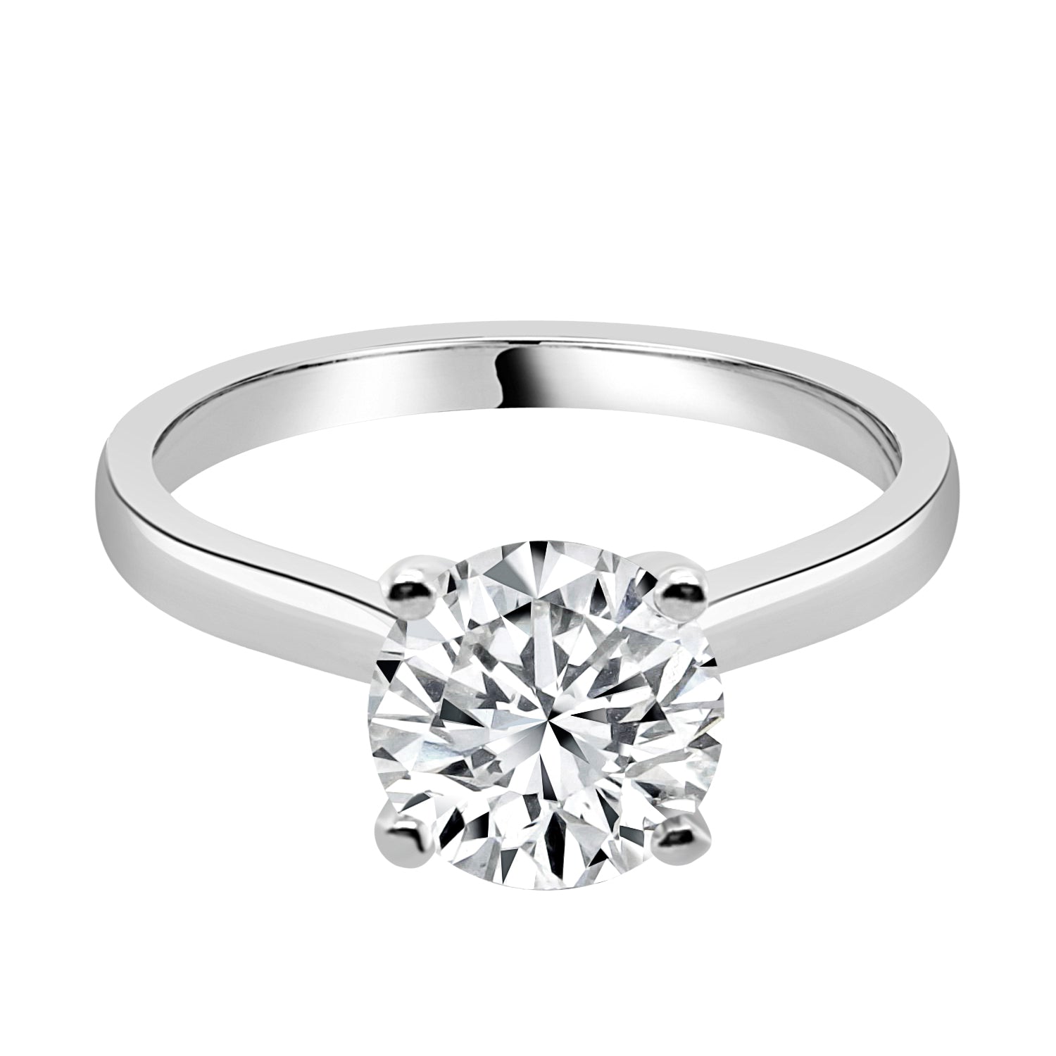 1.11 Carat Round Lab Diamond Platinum Engagement Ring - Sparkling Round Shape