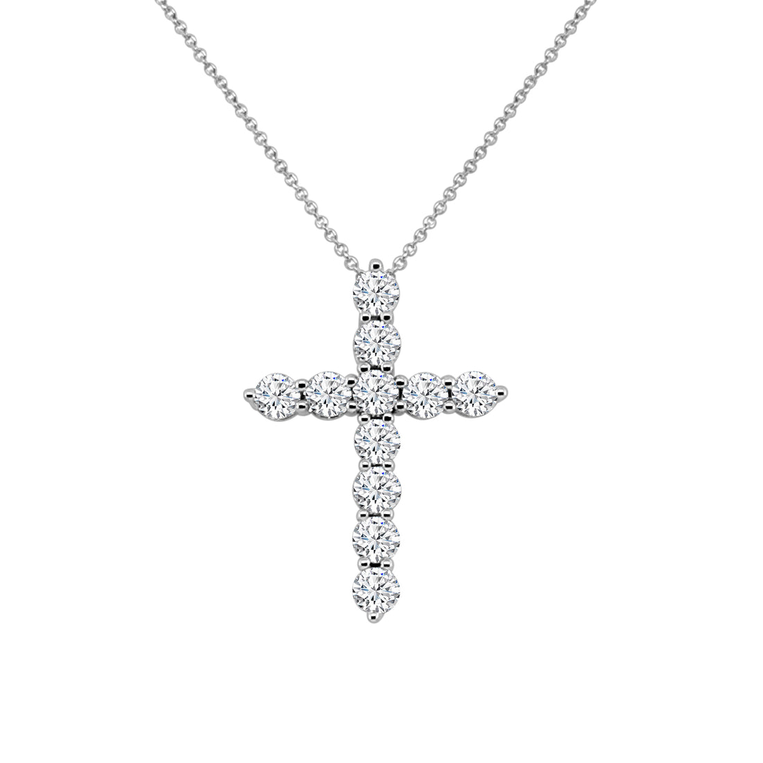 14 Karat White Gold Diamond Necklace with 2.18 Carat Natural Diamond