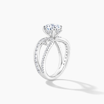 Platinum Diamond Split Shank Engagement Mounting with SMP Channel and Prong Setting