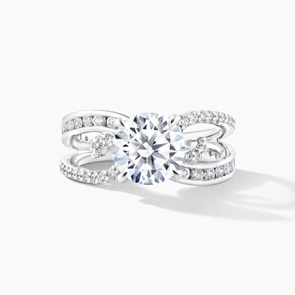 Platinum Diamond Split Shank Engagement Mounting with SMP Channel and Prong Setting