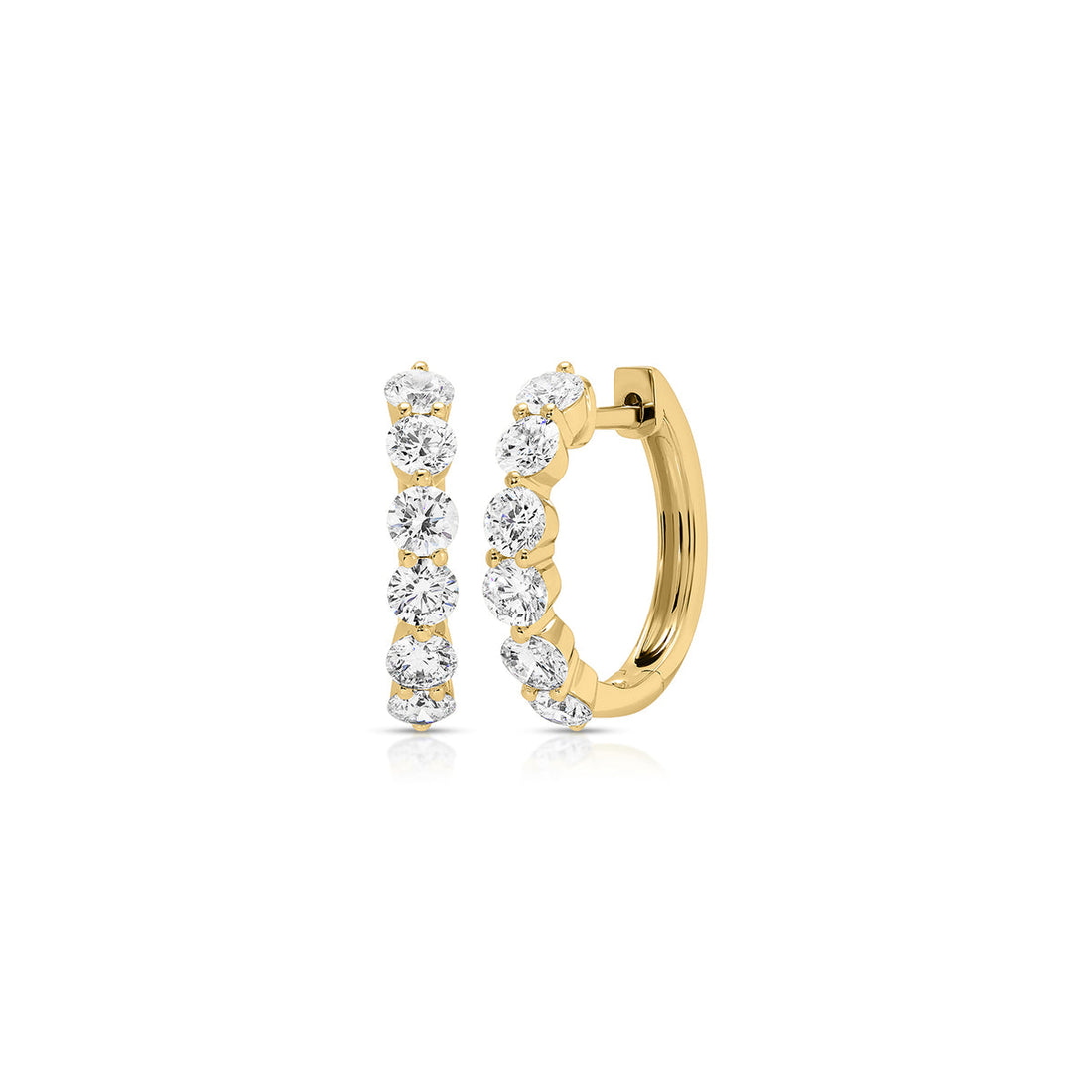 14 Karat Yellow Gold Natural Diamond Round Shape Earrings - 0.33 Carats