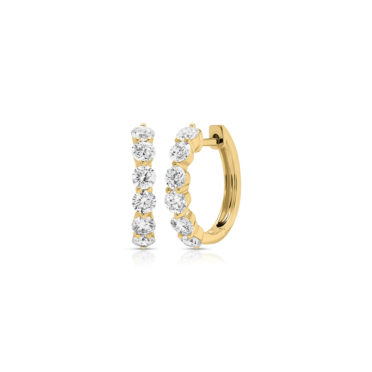 14 Karat Yellow Gold Natural Diamond Round Shape Earrings - 0.33 Carats