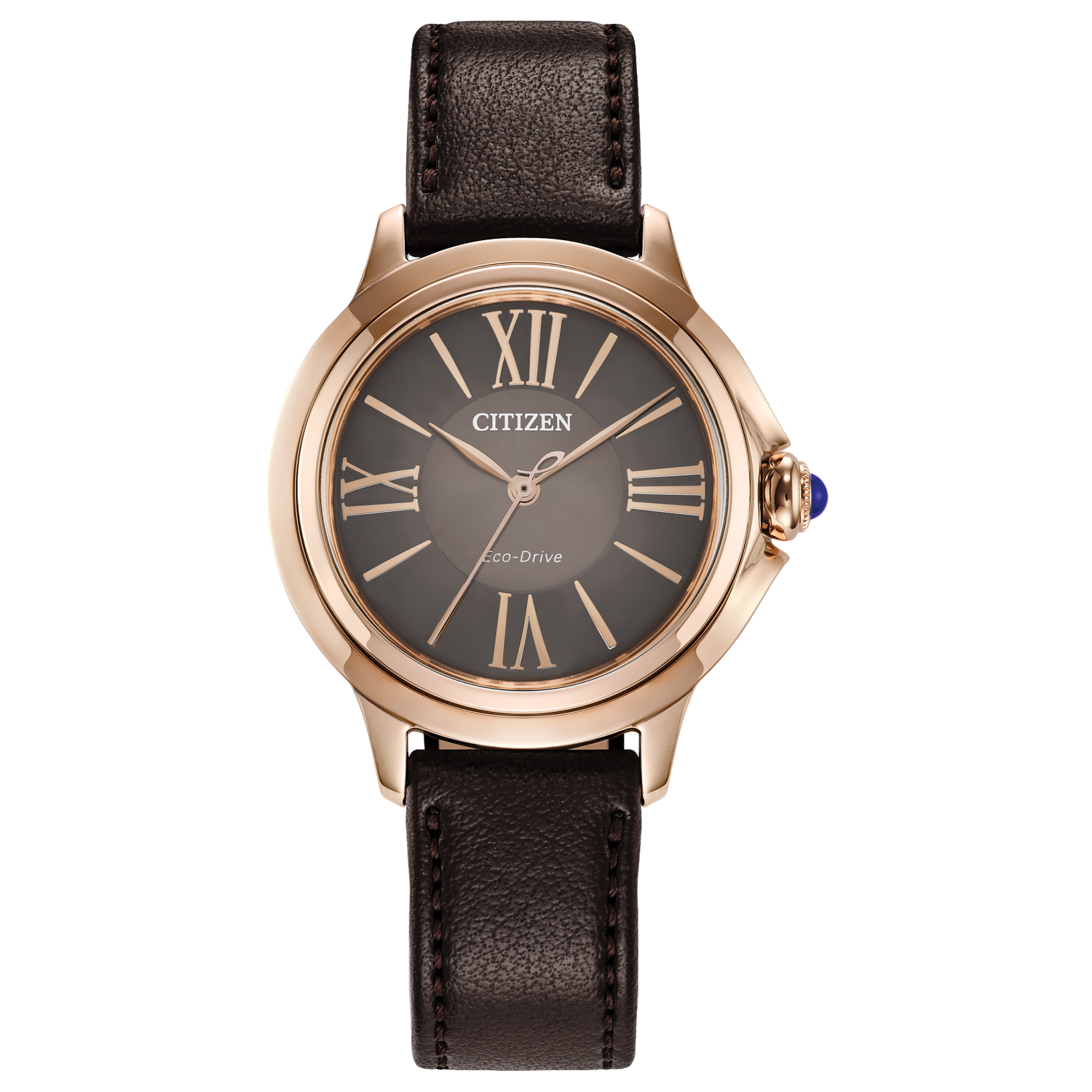 Citizen Ceci Ladies Watch with Stainless Steel Brown Strap and Dial