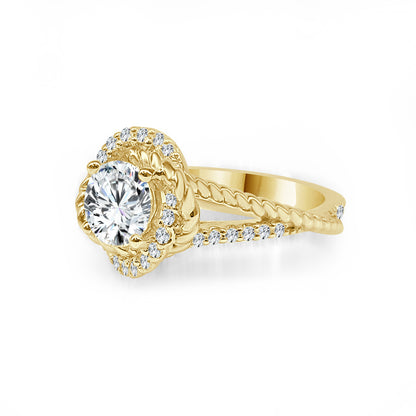 14 Karat Yellow Gold Rope Twist Engagement Mounting
