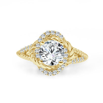 14 Karat Yellow Gold Rope Twist Engagement Mounting