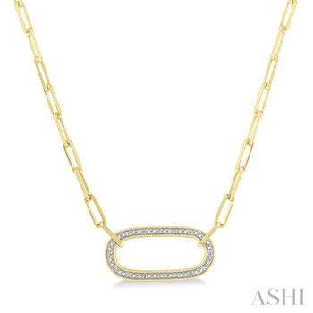 Gold Plated Sterling Silver Diamond Necklace - Round Shape 0.1 Carat