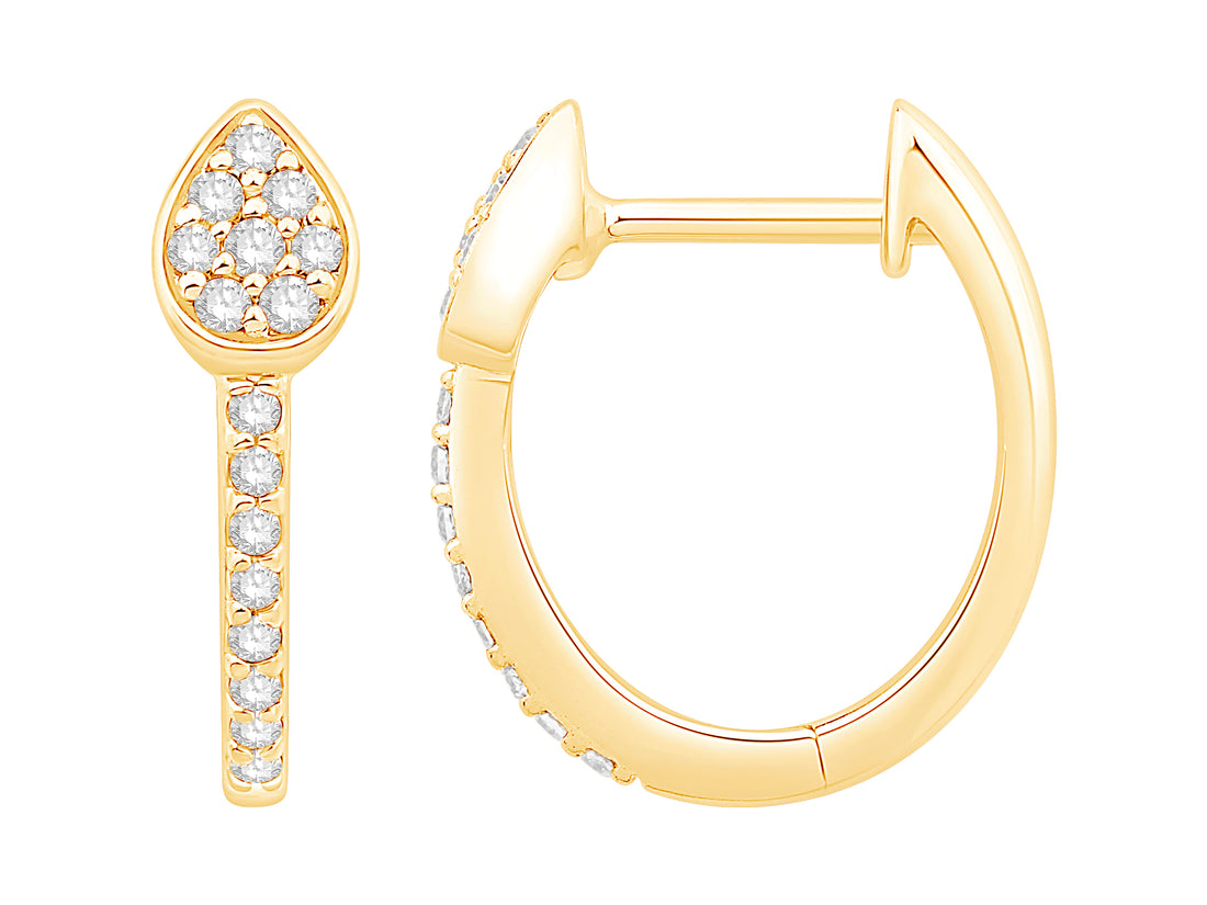 Dainty Leaf Earrings in 10 Karat Yellow Gold