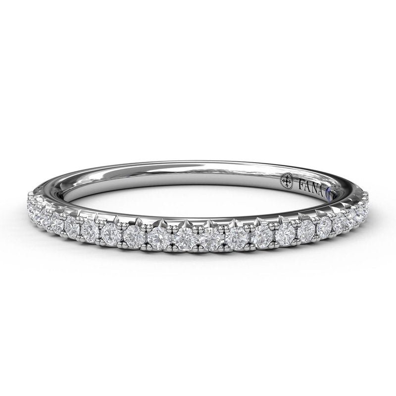 Platinum Modern Pave Wedding Band with Natural 0.20ct Diamond