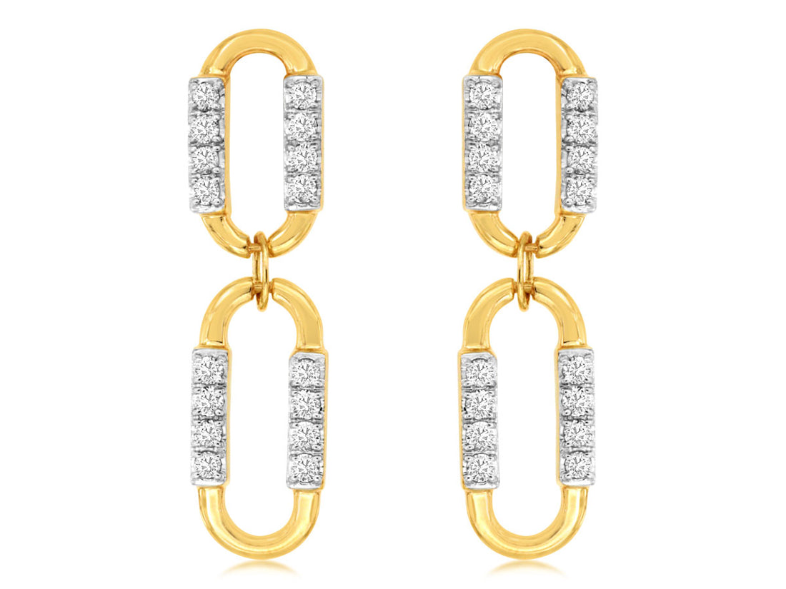 Round Natural Diamond Earrings in 14 Karat White Gold - 0.48 Carat
