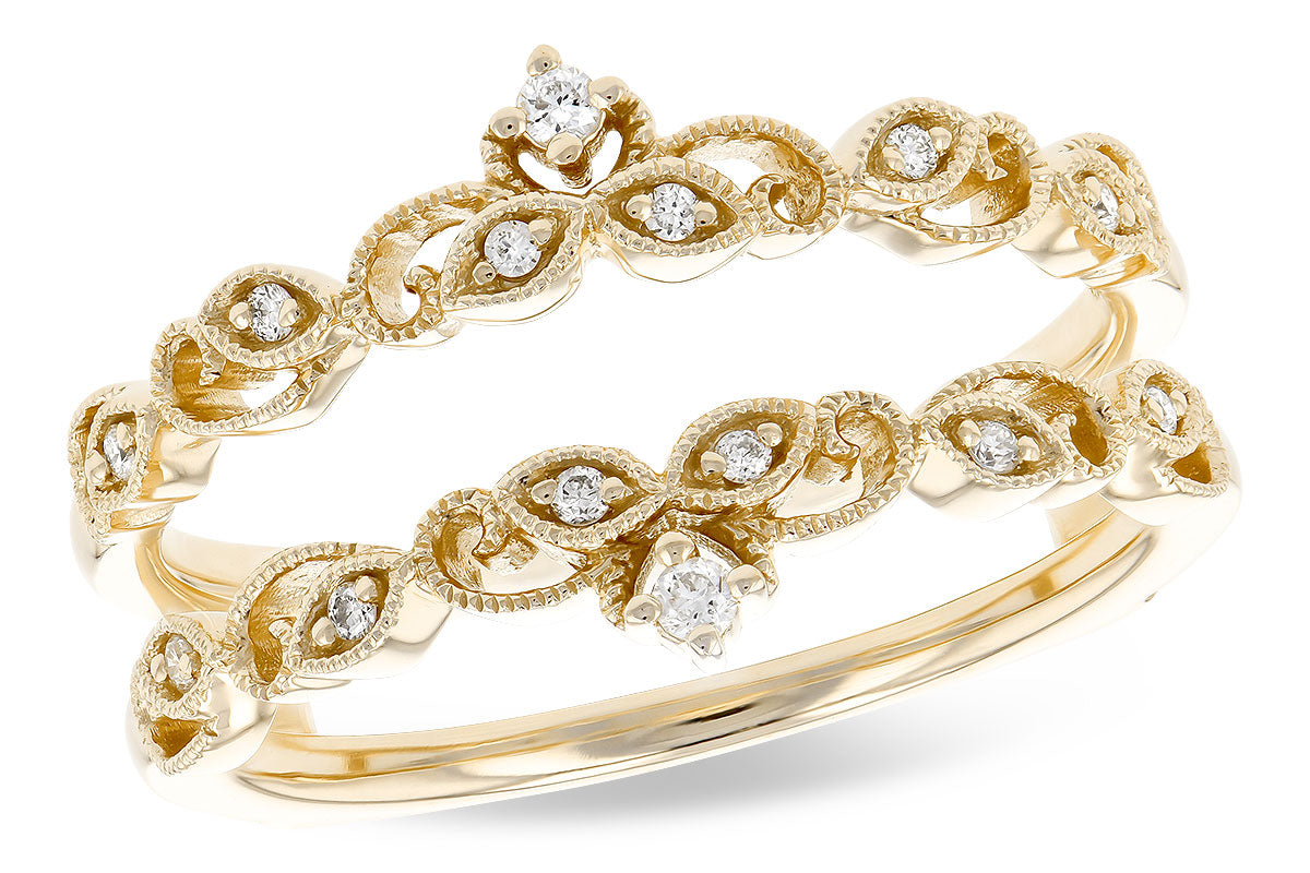 14 Karat Yellow Gold Ring with 0.08 Carat Natural Diamond