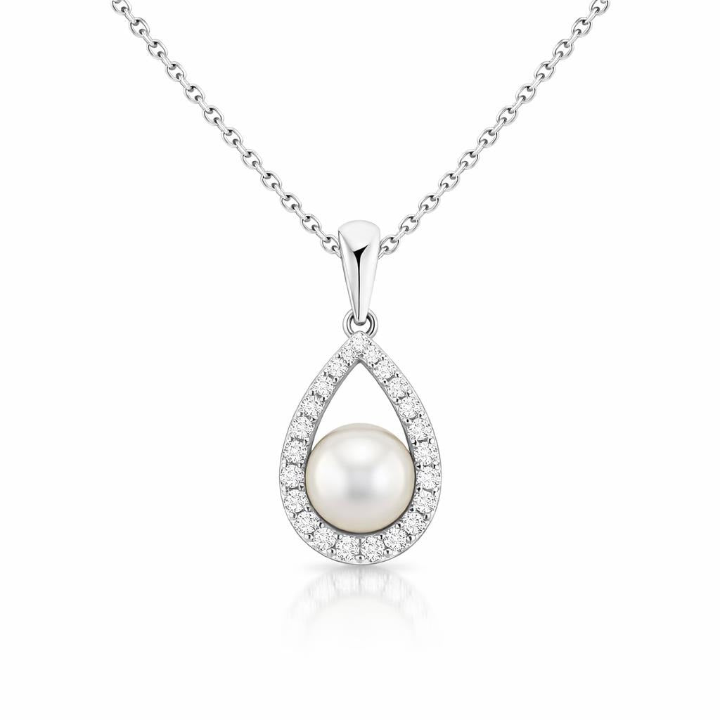 Freshwater Pearl and Diamond Necklace