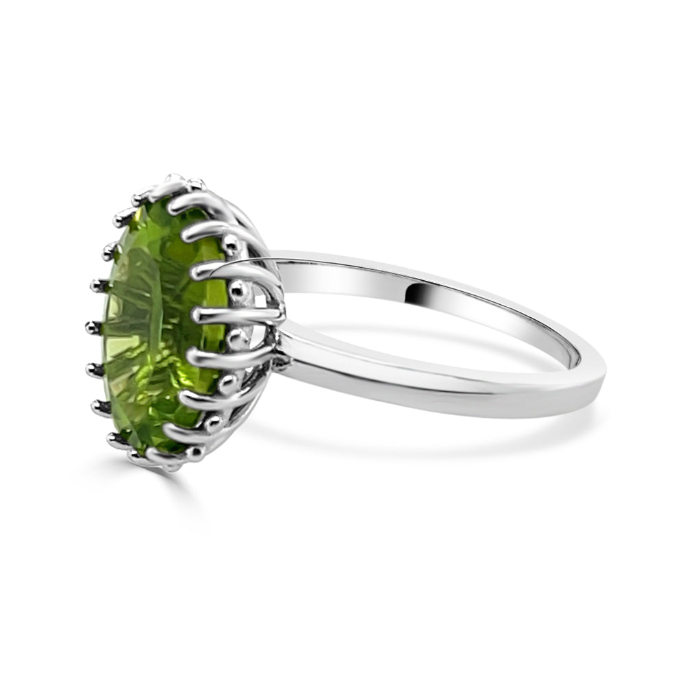 Sterling Silver Peridot Ring - Enchanting Green Gemstone Adornment
