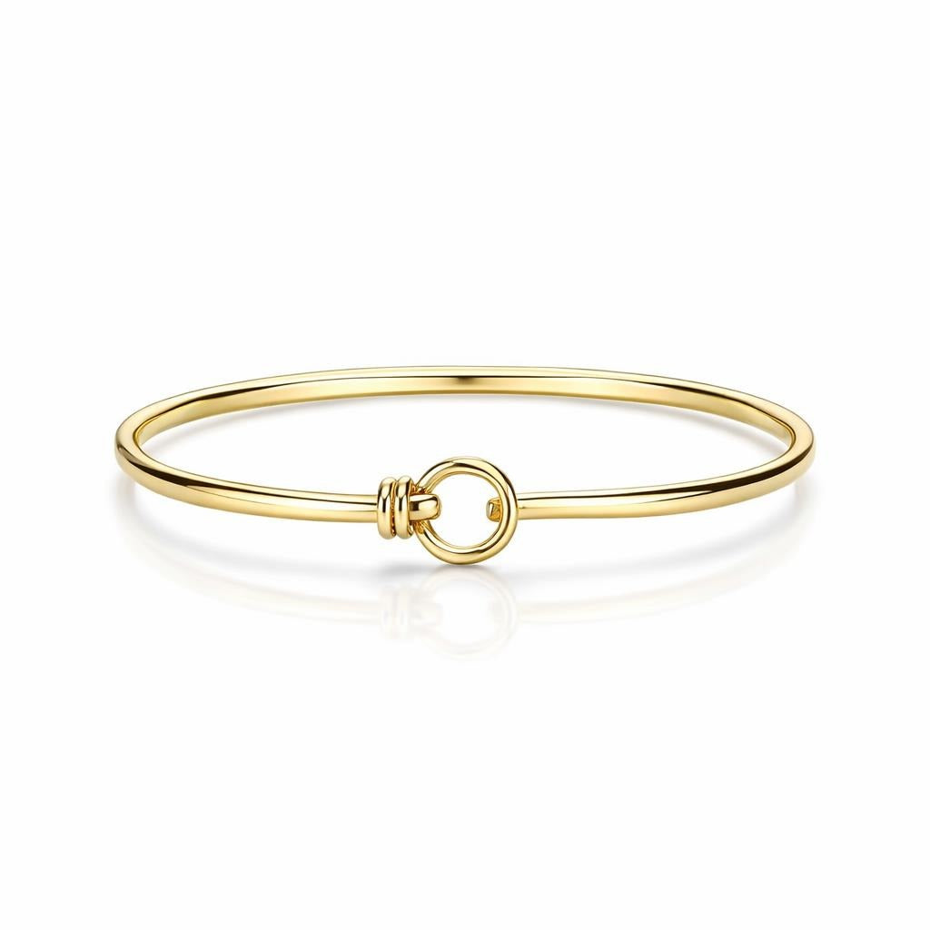 14 Karat Yellow Gold Tension Hooking Bangle