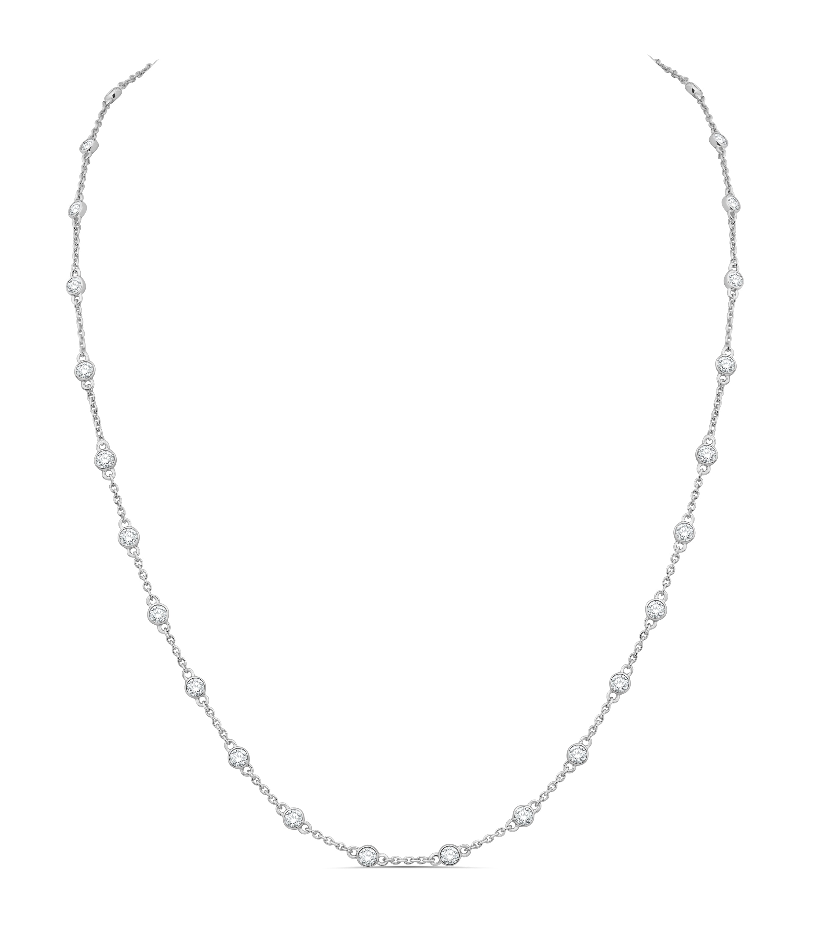 0.75 Carat Natural Diamond Necklace in 14 Karat Yellow Gold