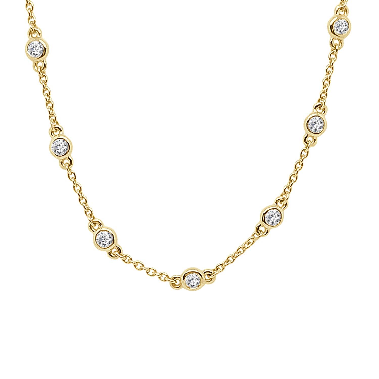 14 Karat Yellow Gold Necklace with 1.00 Carat Natural Diamond