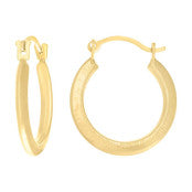 Textured Elegance: 14 Karat Yellow Gold Earrings
