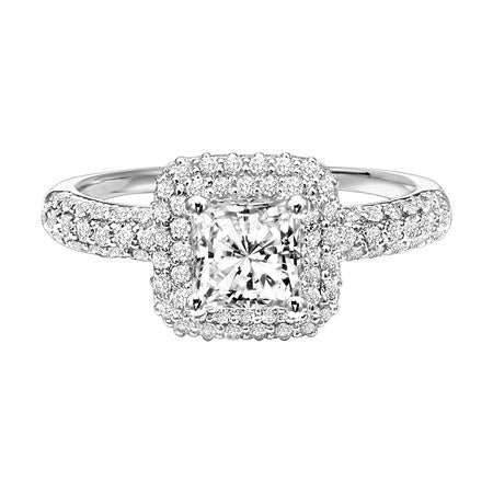 14 Karat White Gold Engagement Ring Mounting