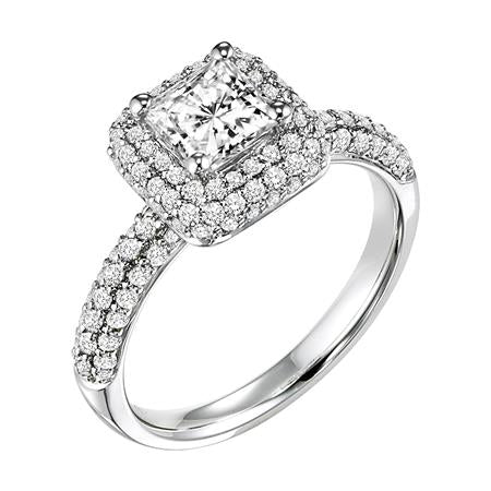 14 Karat White Gold Engagement Ring Mounting