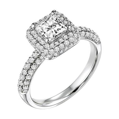14 Karat White Gold Engagement Ring Mounting