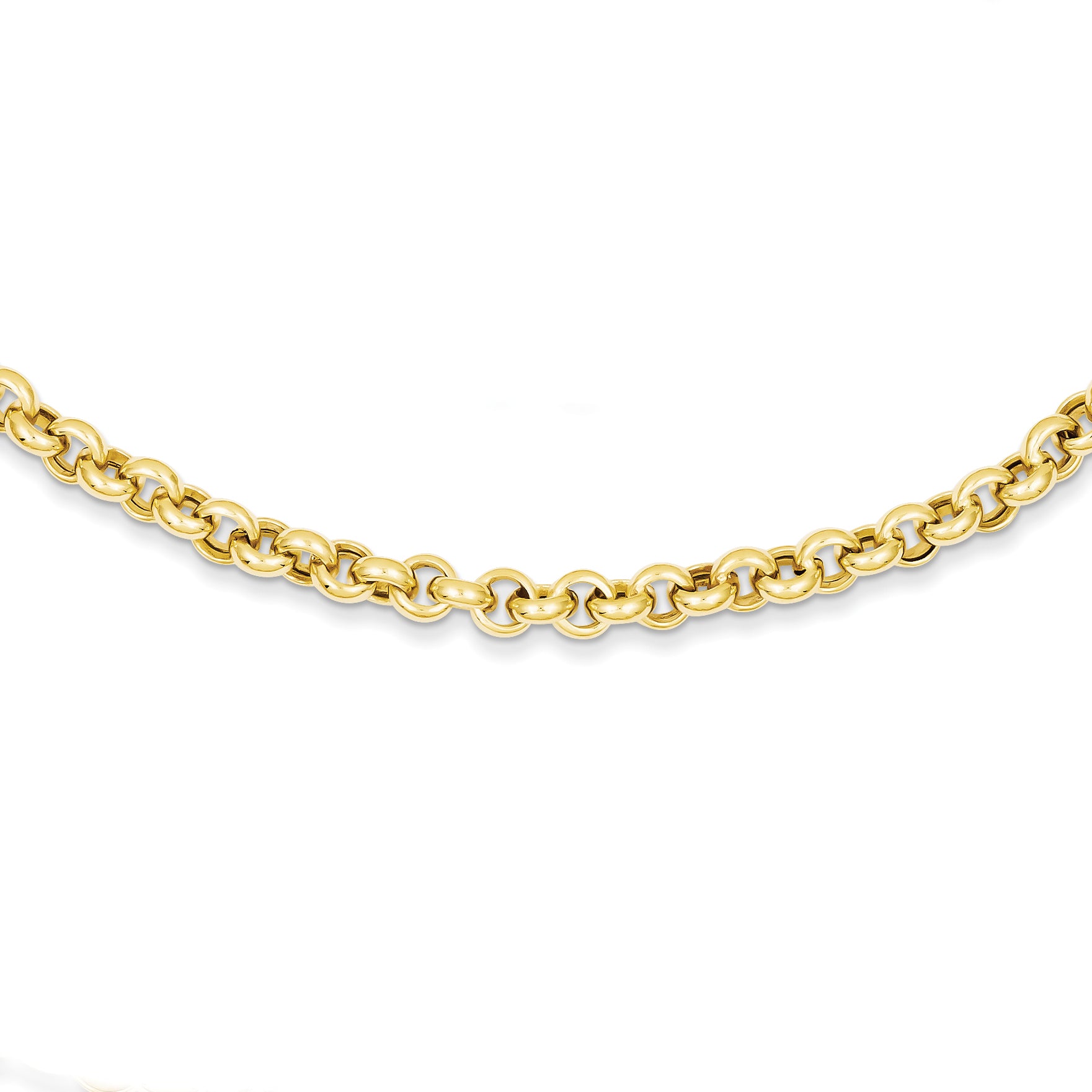 14 Karat Yellow Gold Diamond Cut Chain Necklace