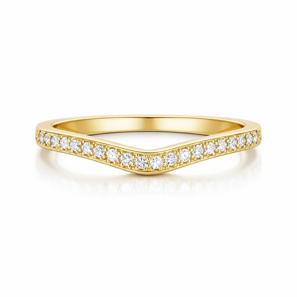 Contoured 14 Karat Yellow Gold Wedding Band