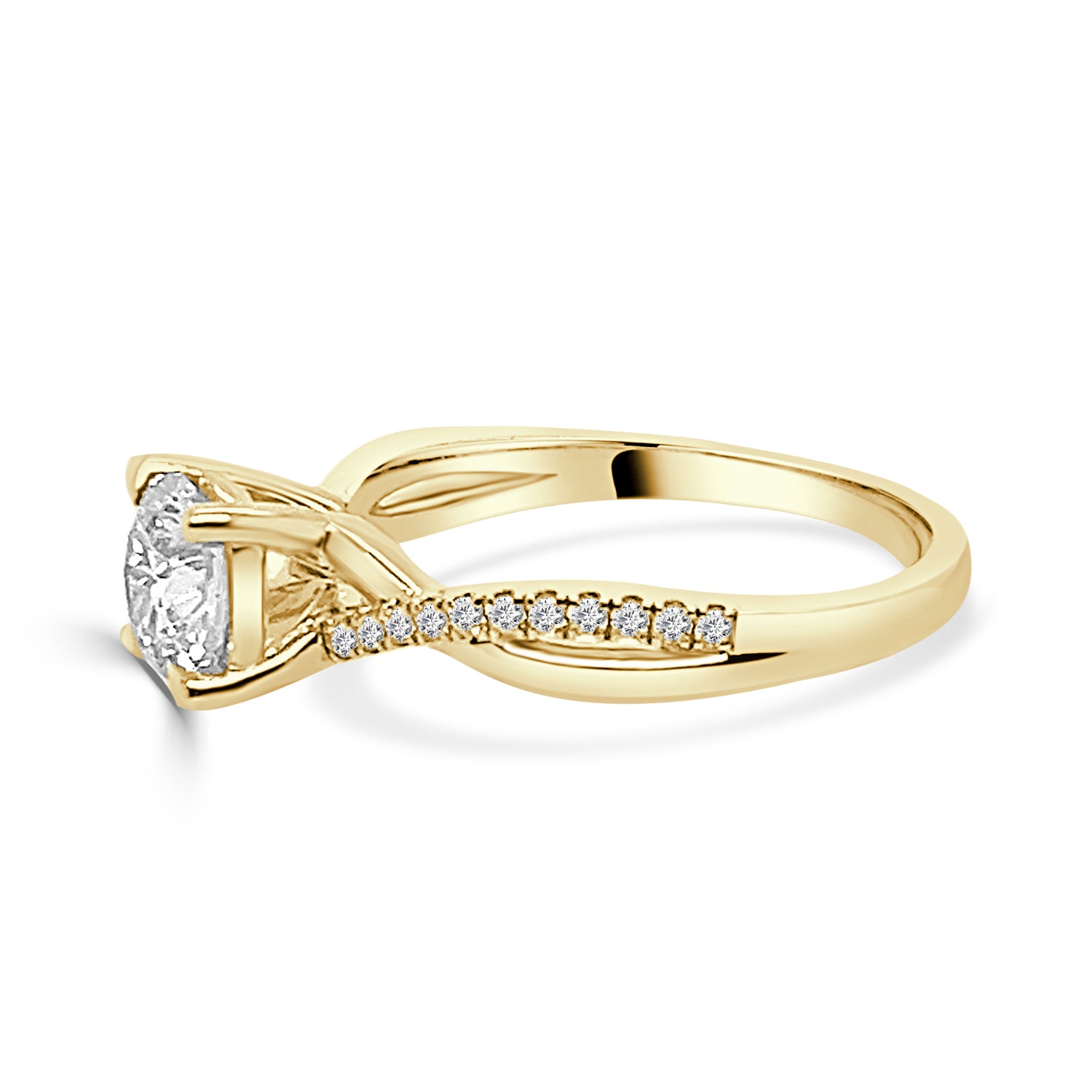 14K Yellow Gold Lab Diamond Round Shape Engagement Ring - 1.00 Carat
