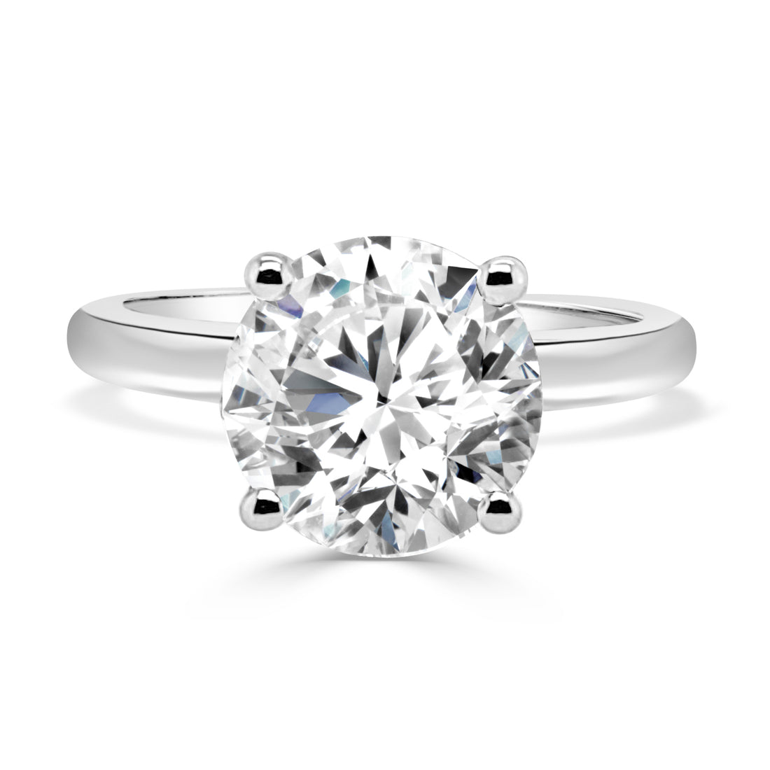 3.01 Round Lab Diamond 14 Karat White Gold Engagement Ring
