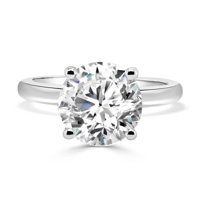 14k White Gold Lab Diamond Round Engagement Ring - 3.01 Carat