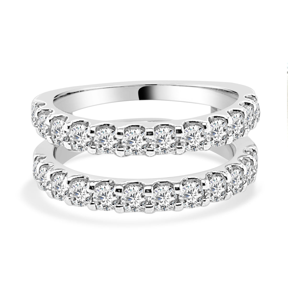 14 Karat White Gold Wedding Band with 1.51 Carat Natural Diamond