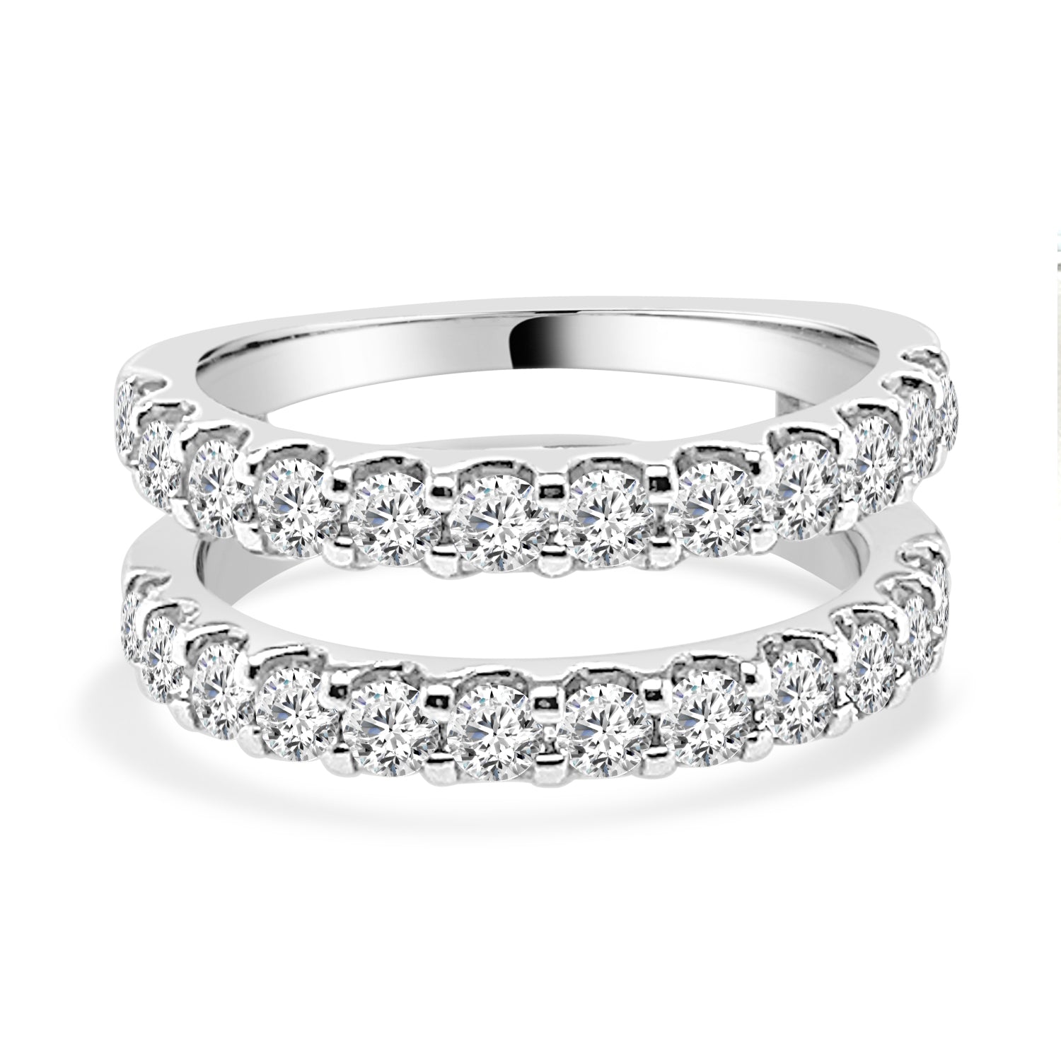 14 Karat White Gold Wedding Band with 1.51 Carat Natural Diamond