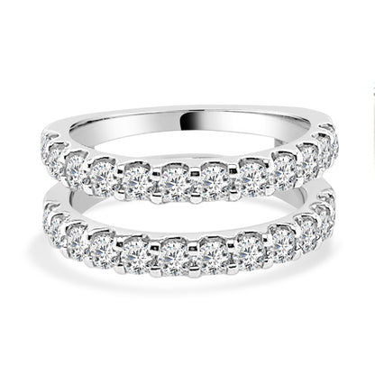 14 Karat White Gold Wedding Band with 1.51 Carat Natural Diamond