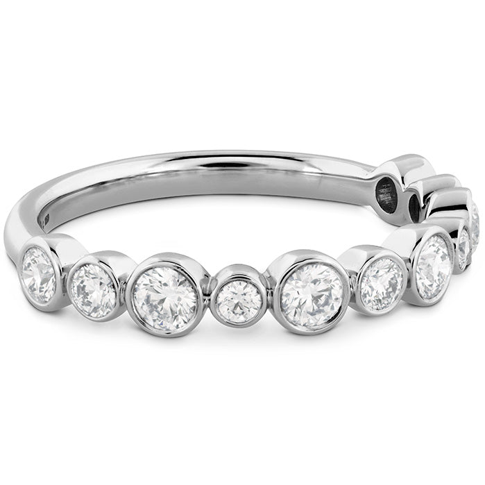 18K White Gold Hof Circle Bezel Wedding Band with 0.64ct Natural Diamond