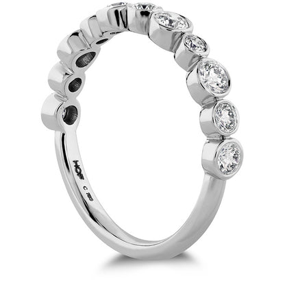 18K White Gold Hof Circle Bezel Wedding Band with 0.64ct Natural Diamond