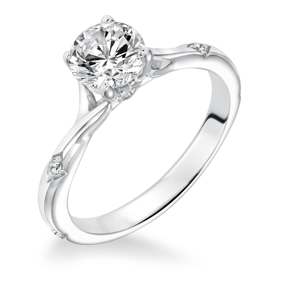 14 Karat White Gold Engagement Mounting