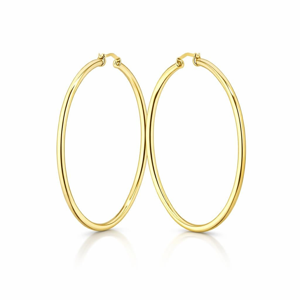 14 Karat Yellow Gold Polished Hoops