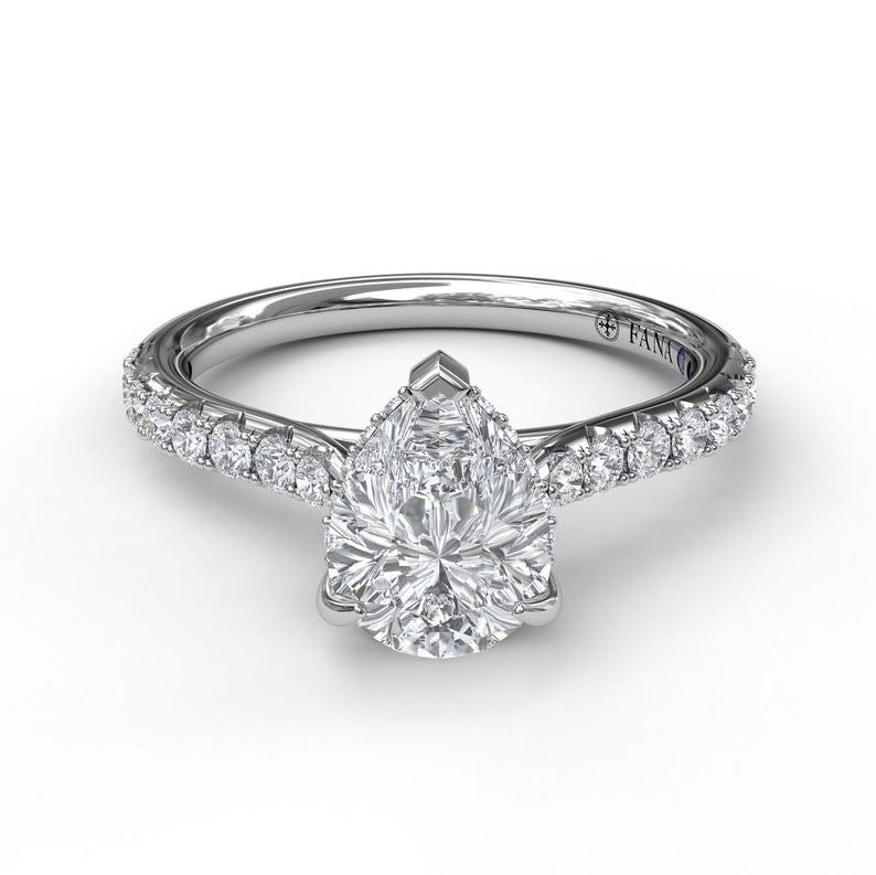 14 Karat White Gold Engagement Mounting - Timeless Elegance for Your Forever Love