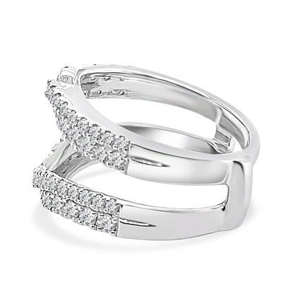 Dazzling Diamond Overpass Wedding Band in 14K White Gold - 1.00 ct Round Natural Diamond