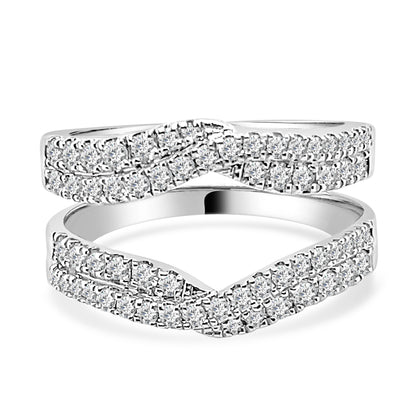 Dazzling Diamond Overpass Wedding Band in 14K White Gold - 1.00 ct Round Natural Diamond