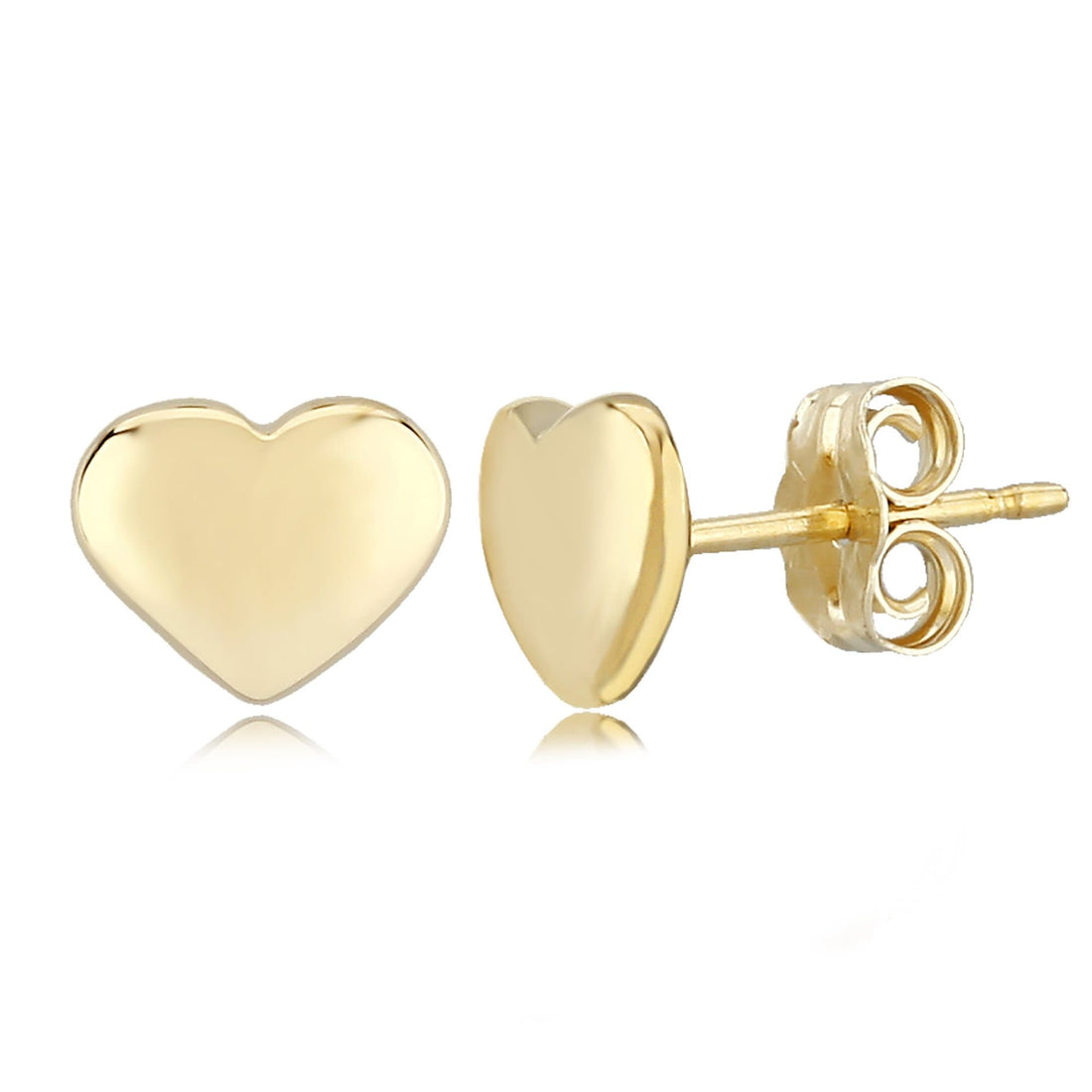 Heart-Shaped 10 Karat Yellow Gold Earrings