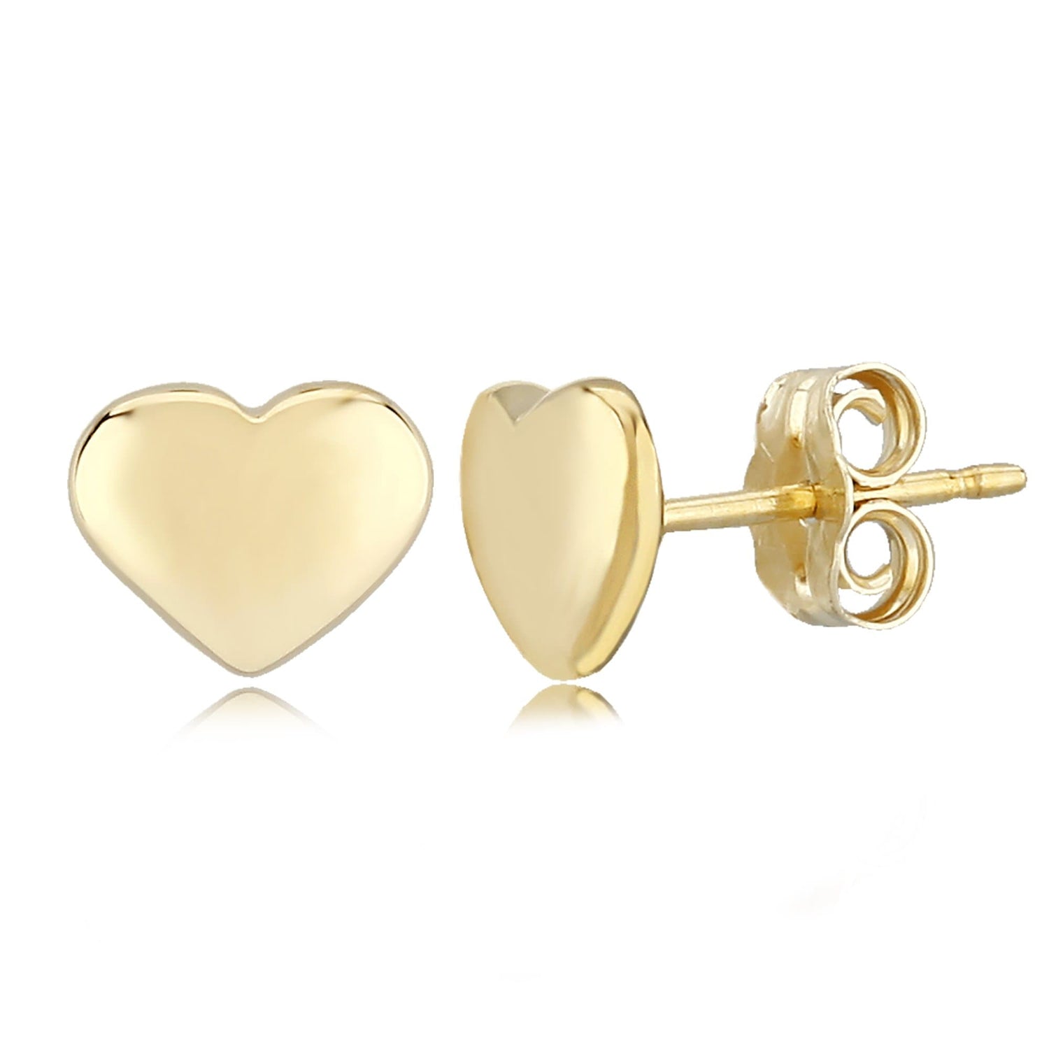 Heart-Shaped 10 Karat Yellow Gold Earrings