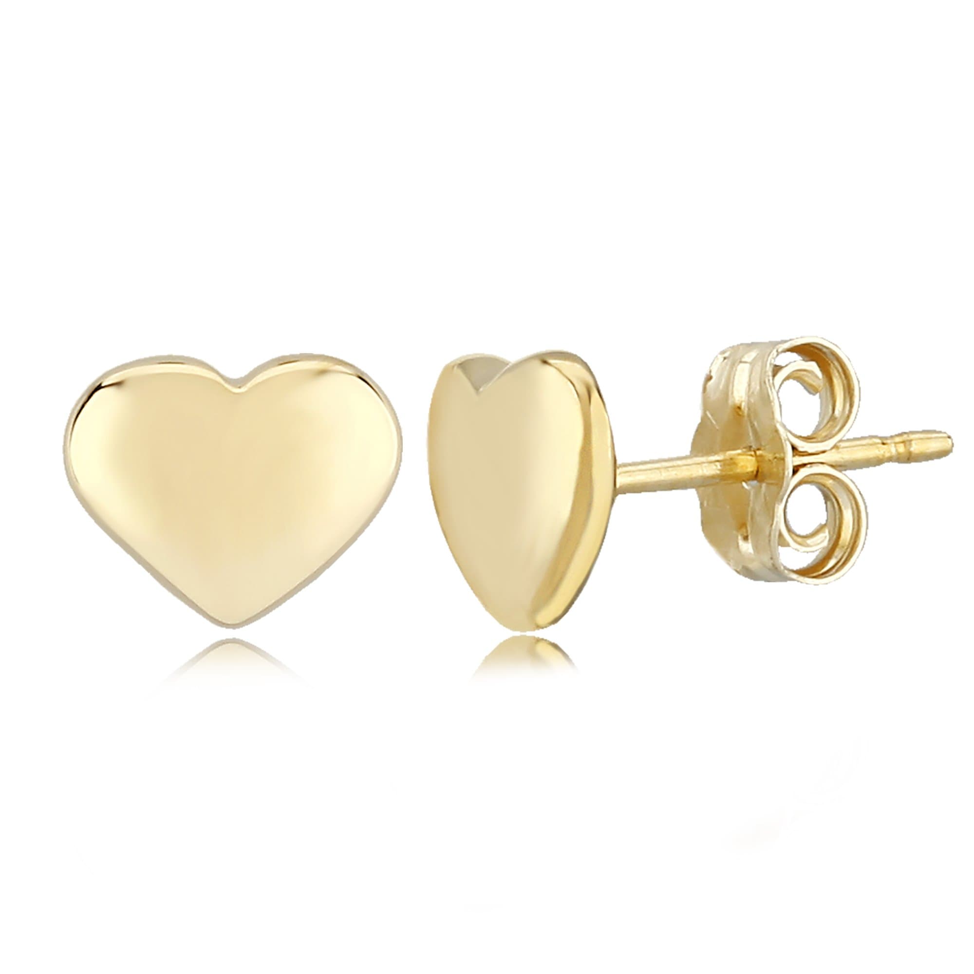 Heart-Shaped 10 Karat Yellow Gold Earrings