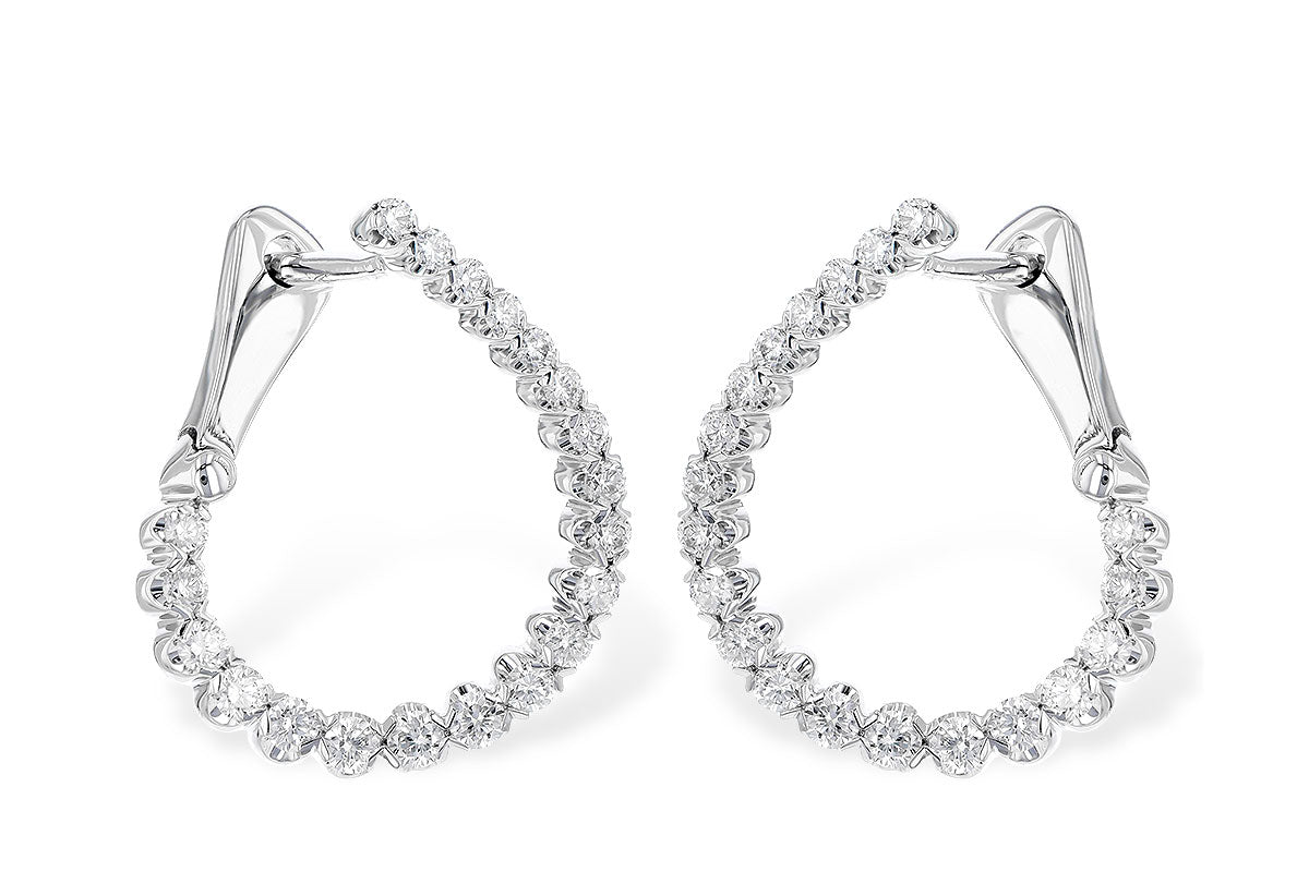 14 Karat White Gold Round 0.50ct Natural Diamond Earrings
