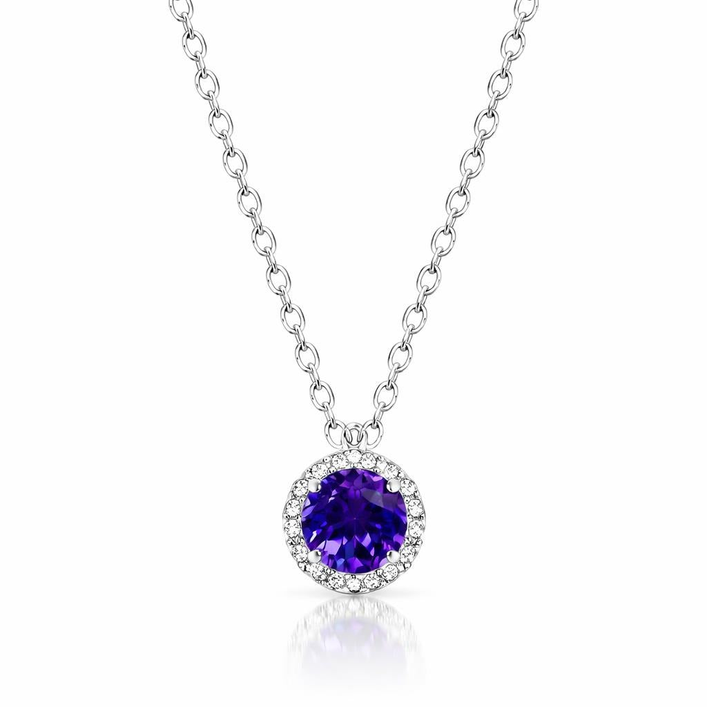 African Amethyst &amp; White Topaz Necklace