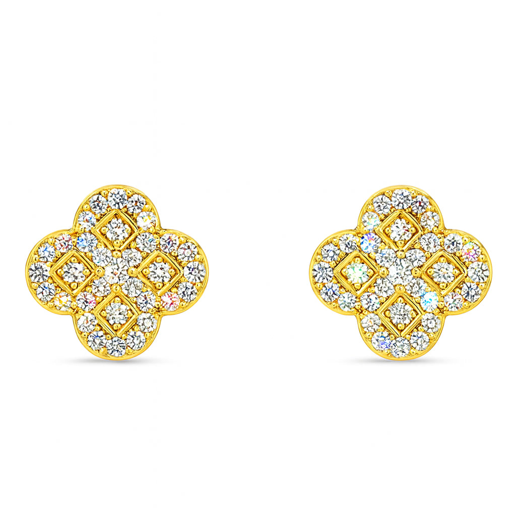 Mosaic Moissanite Clover Studs