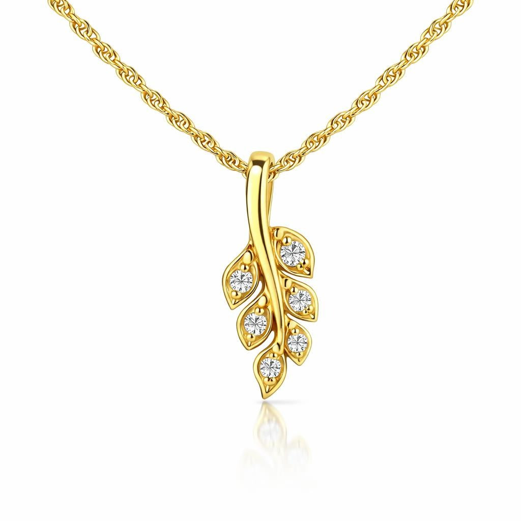 10 Karat Yellow Gold Leaf Necklace