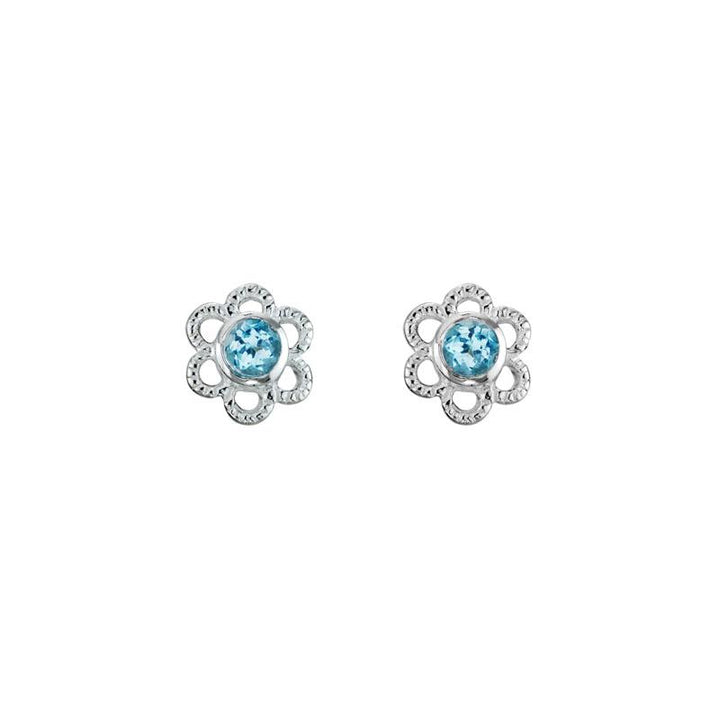 Flower Child Blue Topaz Sterling Silver Earrings
