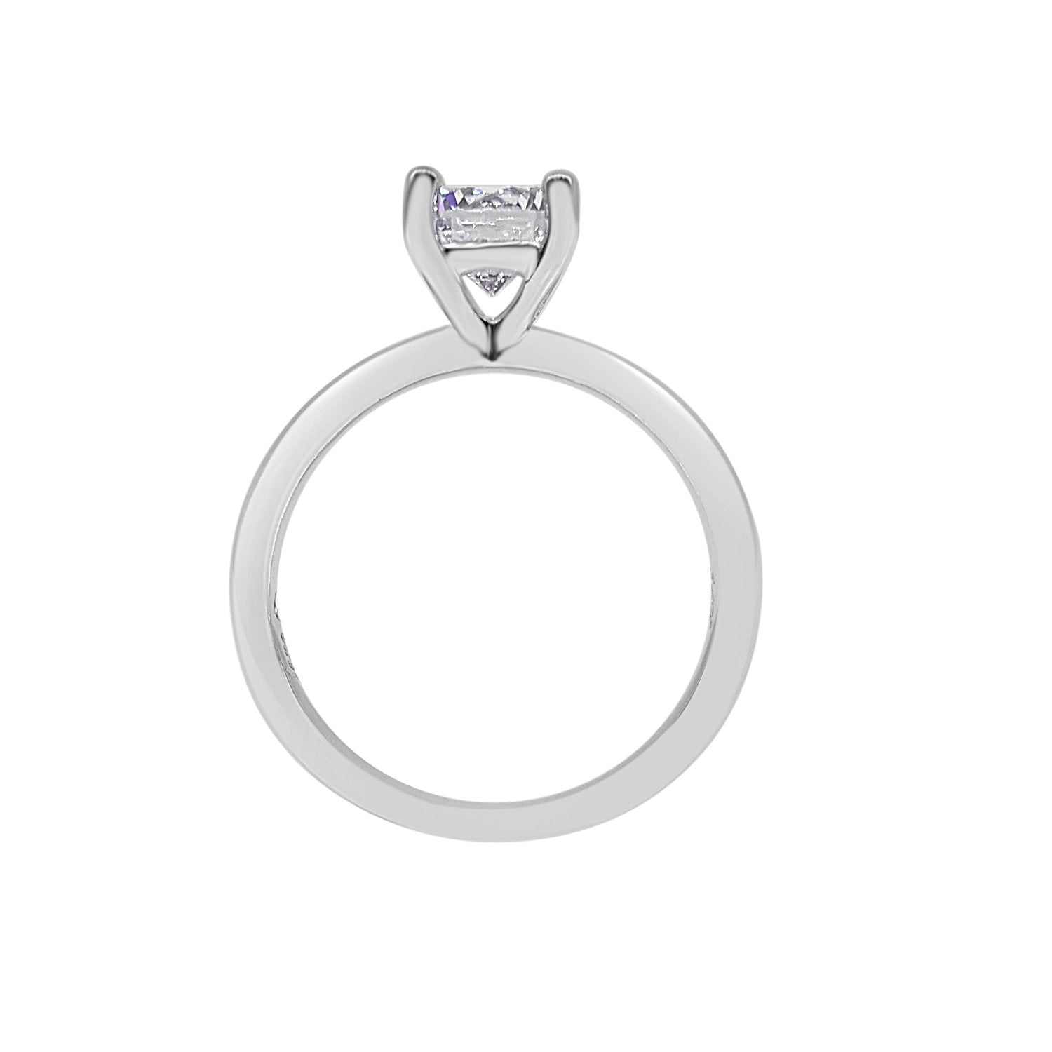 14K White Gold Round Natural Diamond Engagement Ring - 0.47 Carats