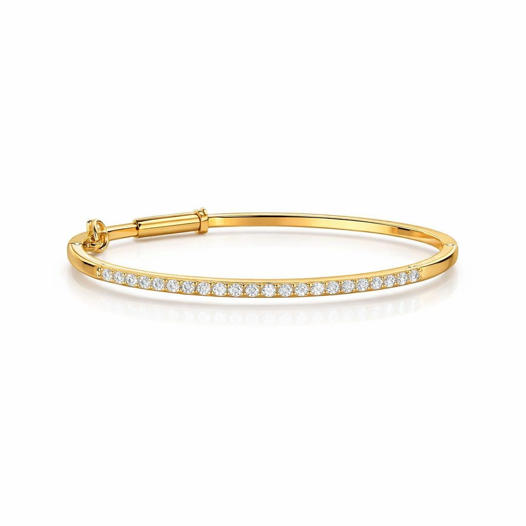 14K Yellow Gold Diamond Bangle