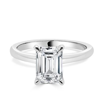Emerald Cut Lab Diamond Engagement Ring in 14 Karat White Gold - 1.27 Carats